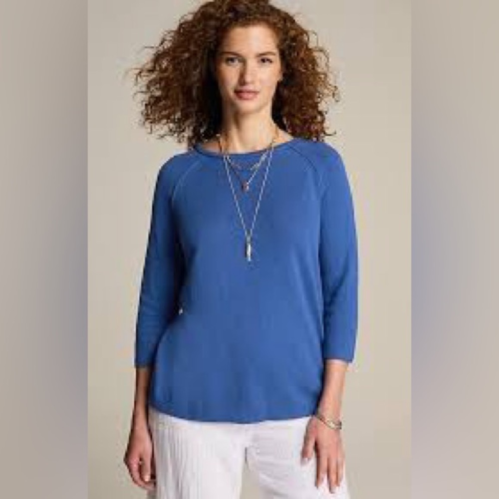 J. JILL Linen Blend Pullover 3/4 Sleeve Summer Sweater Size XL